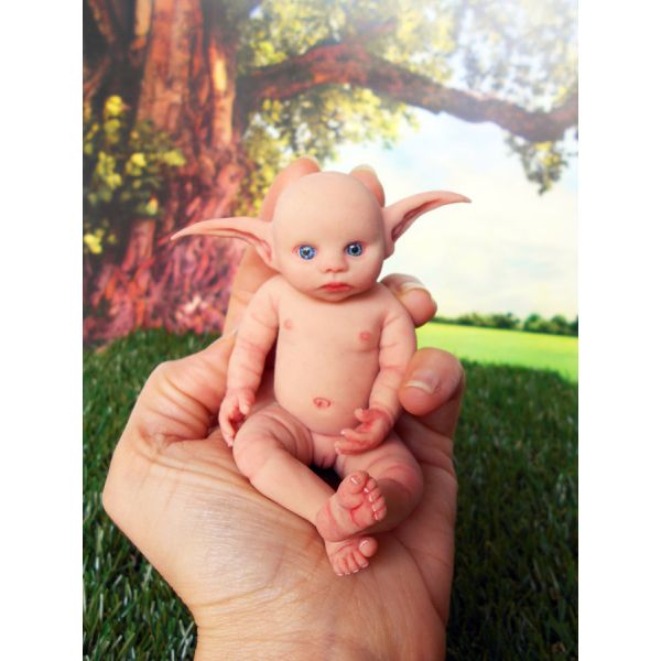 Solid silicone miniature Elf baby 11,5 cm (4,6")